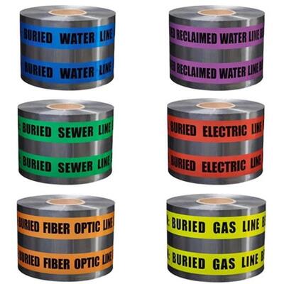 Underground Detectable Foil Warning Tape Roll PE Material For Safety Caution In Excavation Zones