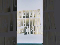 Kit de Estêncil de Item, Altura do Caractere 1,5 pol, Material Latão, Espessura 0,007 pol, Altura Total 1,5 pol