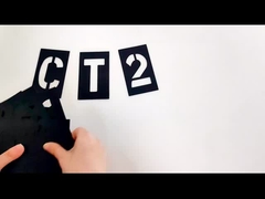 Impressão personalizada de rectângulo de PVC Número preto e estêncil de letras para o público