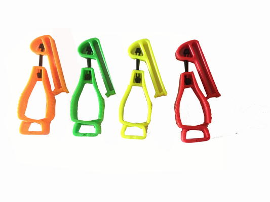 Grampos de luvas de plástico de logotipo personalizado multicolor para segurança no trabalho