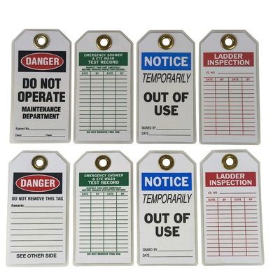 Personalizar a laminação de plástico impermeável de bloqueio Tagout Danger Tag