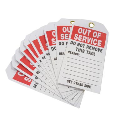 Etiqueta Fora de Serviço com Logotipo de Impressão Personalizada PVC Impermeável Etiqueta de Plástico Durável