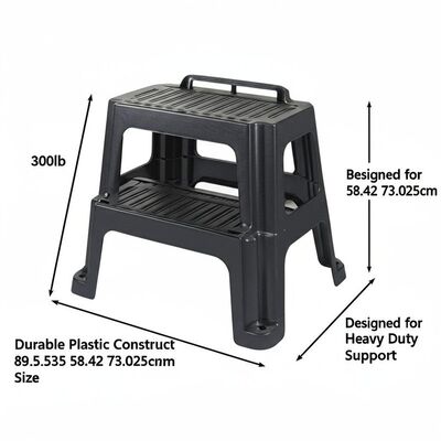 Loading 300lb Plastic Step Stool Construção de plástico durável Tamanho 89.535 58.42 73.025cm Projetado para suporte de carga pesada