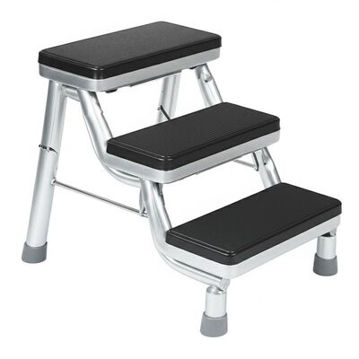 Banqueta de 2 Degraus Design Dobrável Durável e Leve Superfície Antiderrapante Banqueta Doméstica Otomano Adequado para Cozinha Banheiro