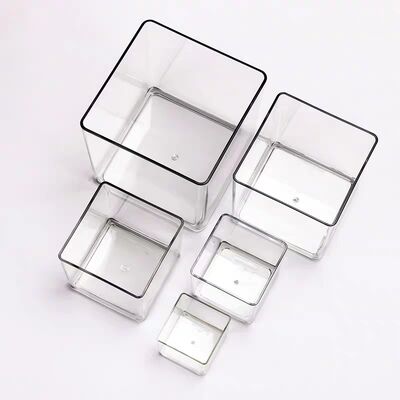 Customize caixa de armazenamento transparente acrílico pode ser usado para exibir planta